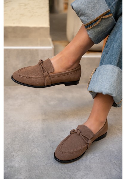 Onapy Acı Kahve Süet Düz Taban Düğüm Detaylı Ayakkabı fırsatları