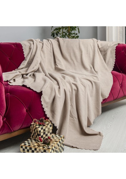 Concept Koltuk Örtüsü Şönil Kaymaz Çift Taraflı Çekyat Örtüsü Koltuk Şalı 175X215 - Camel