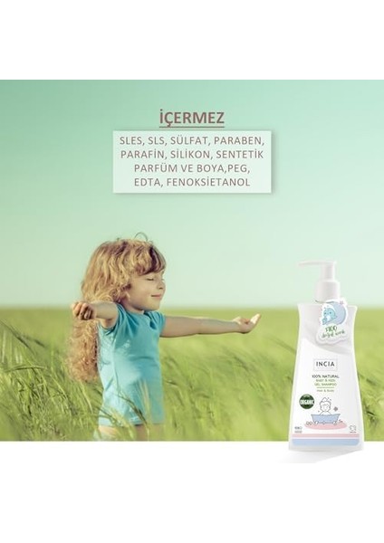 INCIA%100 Doğal Organik Sertifikalı Bebek ve Çocuk Jel Şampuanı Saç Vücut Lavanta Konak Önleyici 350 ml fiyatları