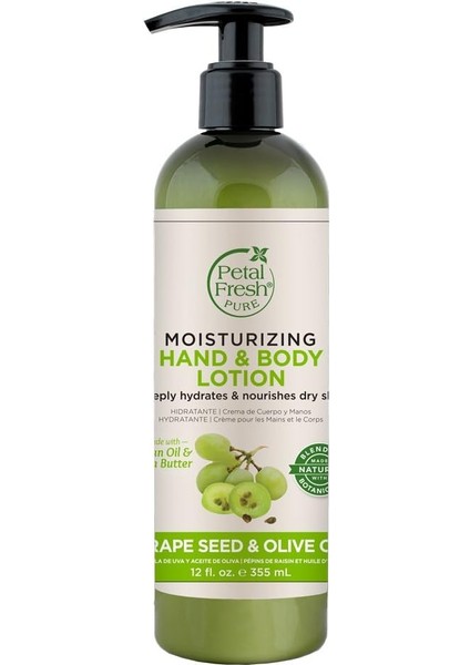 Petal Fresh Üzüm Çekirdeği & Zeytinyağı Özlü Nemlendirici El ve Vücut Losyonu, 355 ml