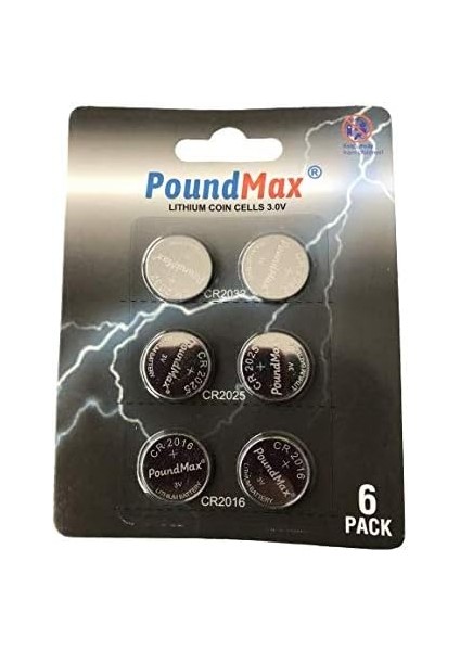 Süper Karışık CR2025 CR2016 3 V Lityum Düğme Pil (6&apos;lı Paket)