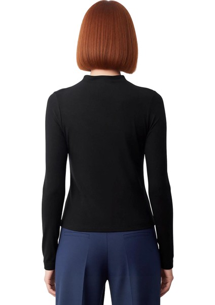 Kadın Dik Yaka Vücuda Oturan Esnek Örme Bluz Konfor ve Şıklık Bir Arada Kaliteli Şık Rahat fırsatları