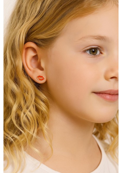 Kırmızı Dudak Çocuk Çelik Cici Küpe fiyatları