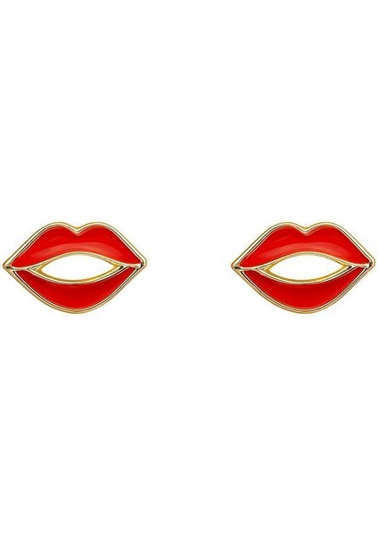 Kırmızı Dudak Çocuk Çelik Cici Küpe fırsatları