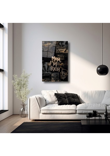 Mom I\'m Rıch - Cam Tablo - DEG0252 fırsatları