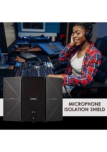 Kapılı Profesyonel Stüdyo Mikrofonu Yalıtım Kalkanı Katlanır Pop Filtre Mikrofon Yüksek Yoğunluklu Eva Köpük Ses Emici Ekipmanı ile Rüzgar Perdesi fiyatları