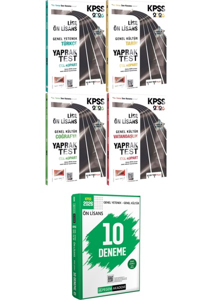 Türkçe Tarih Coğrafya Vatandaşlık Çek Kopart Yaprak Test - 2026 Kpss Ön Lisans Çözümlü 10 Deneme
