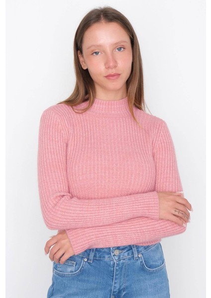 Fitilli Dik Yaka Triko Kazak K3303-B6 modelleri