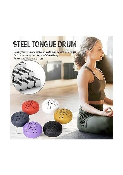 Dil Davul, 3 Inç 6 Ton Dil Davul Pan Perküsyon Enstrümanı, Çelik Dil Tamburu, Çelik Pan Tonları Vurmalı Enstrüman, Tokmaklı Çelik Handpan Davul, Meditasyon, Yoga Ses Iyileştirme Için modelleri