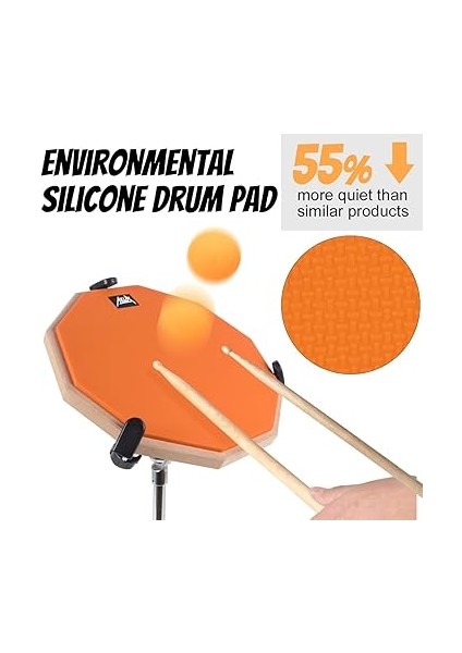 Uygulama Pedi Seti 12 "silika Jel Pedleri Davul Yetişkin Çocuklar Için Trampet Standı, Çift Taraflı, Bagetler, Çanta modelleri