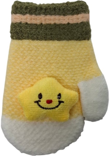 Spteks Kitti 1-3 Yaş Erkek Bebe Sarı Renk Tatlı Yıldız Figürlü Kışlık Örme Eldiven fırsatları