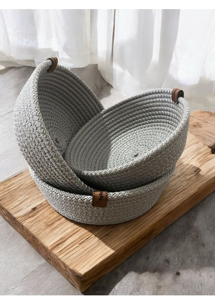 3lü Hasır Sepet Hasır Havlu Mutfak ve Banyo Salon Oturma Odası Organizeri Çok Amaçlı Sepet Takımı