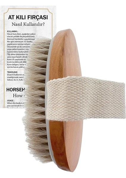 Doğal At Kılı FIRÇASI%100 At Kılı Selülit Fırçası Saklama Keseli