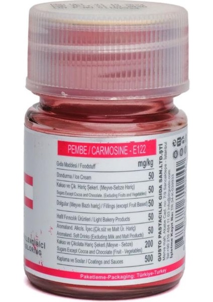 Yağ Bazlı Toz Pembe Gıda Boyası 7 G – Çikolata, Yağlı Karışımlar ve Şekerlemeler Için Profesyonel Renk Tozu fiyatları