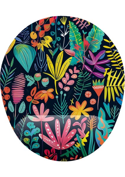 Çiçek Desenli Bilek Destekli Mouse Pad