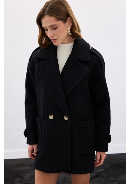 Buklet Kısa Kaban - Siyah indirimleri