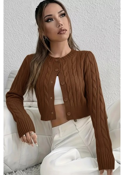 Örgü Desenli Kadın Triko Hırka (S,m,l Uyumludur) P-00018294