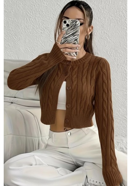 Örgü Desenli Kadın Triko Hırka (S,m,l Uyumludur) P-00018294 fiyatları