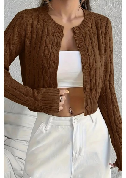 Örgü Desenli Kadın Triko Hırka (S,m,l Uyumludur) P-00018294 fırsatları