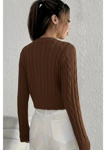 Örgü Desenli Kadın Triko Hırka (S,m,l Uyumludur) P-00018294 indirimleri