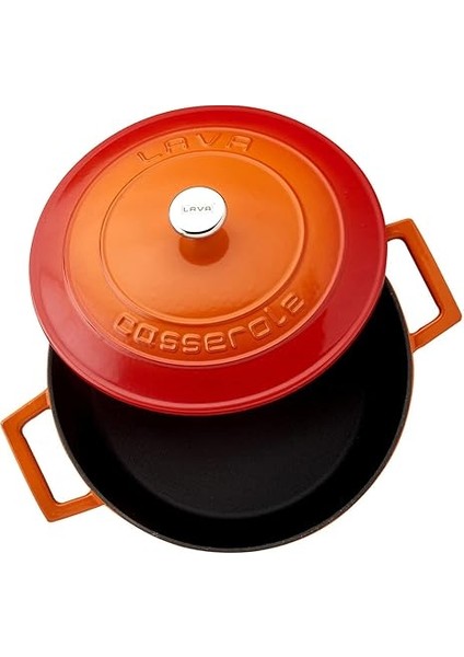 Metal Döküm Yuvarlak Tencere, 24 Cm, Turuncu modelleri