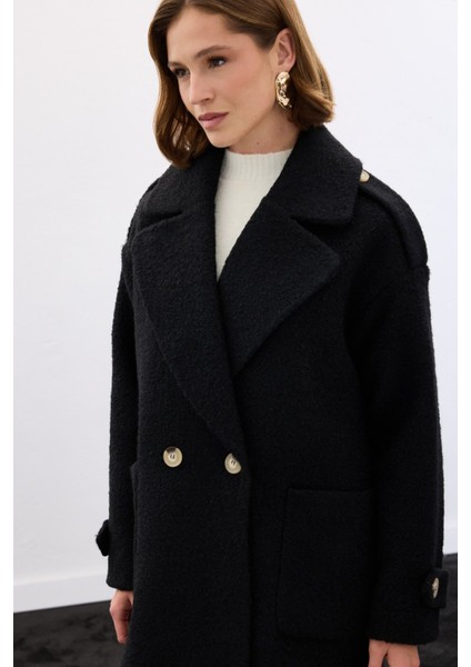 Buklet Kısa Kaban - Siyah