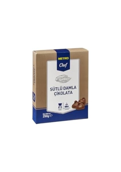 Metro Chef Damla Çikolata (250 Gr, Sütlü)