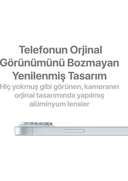 iPhone 15-15 Plus ile Uyumlu Safir Kamera Lens Koruyucu Kolay Kurulum Kitli Çizilmez Safir Cam ve Titanyum Alaşım Çerçeve (Mavi, Safir Cam) fırsatları