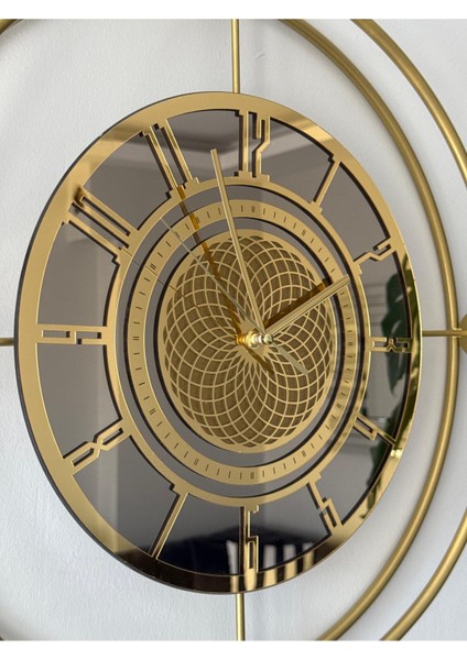 Bronz Aynalı Lavinya Exclusive - Chakra Dizayn - Gerçek Bronz Ayna - Metal (Mobilya) Duvar Saati modelleri