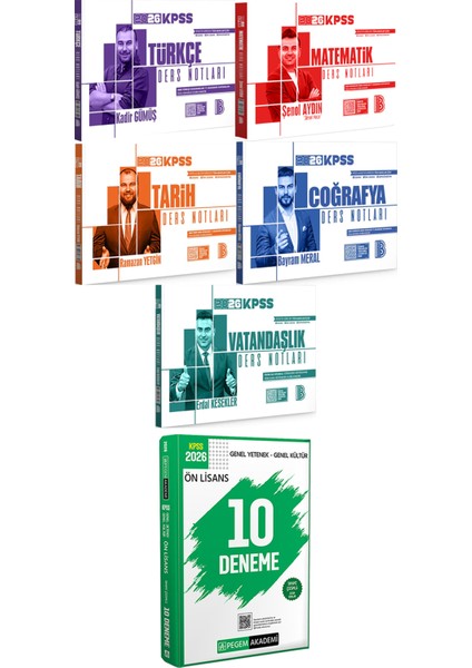 2026 Kpss Türkçe Matematik Tarih Coğrafya Vatandaşlık Ders Notları - 2026 Kpss Ön Lisans Çözümlü 10 Deneme