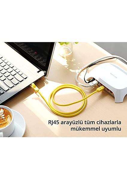 CAT5E Ethernet Kablosu, 1 Metre, Sarı fırsatları