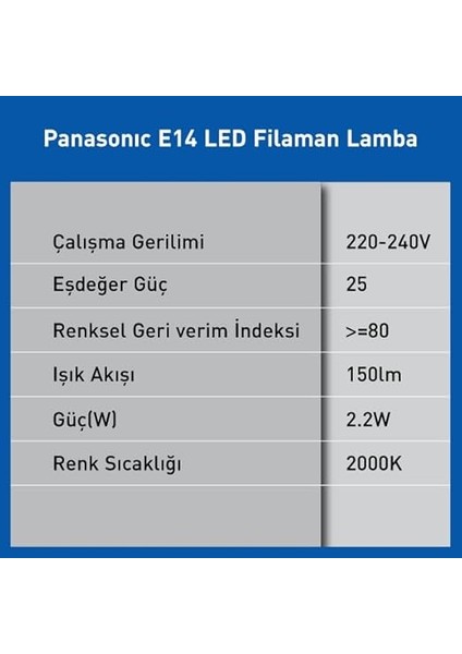 E14 Fil Lamba 2W 150LM 2000K Gold, Kelvin-Sıcak Sarı Işık fırsatları