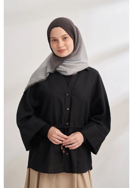 Siyah-Gri Armanda Degrade Biyeli Müslin Şal 3359 fiyatları