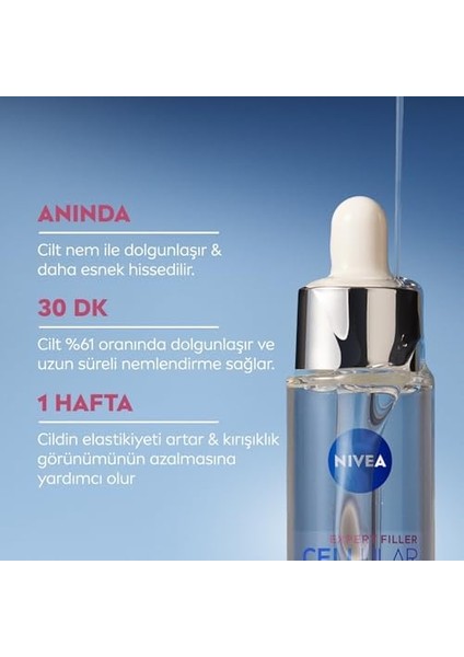 Nıvea Cellular Expert Filler Dolgunlaştırıcı Cilt Serumu 30ML, Yoğun Nemlendirici, Saf Hyaluronik Asit modelleri