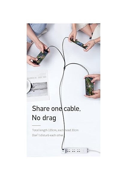 CA-6960 3in1 Lightning-Micro-Type-C Şarj Kablosu 3A 1.2m Siyah indirimleri