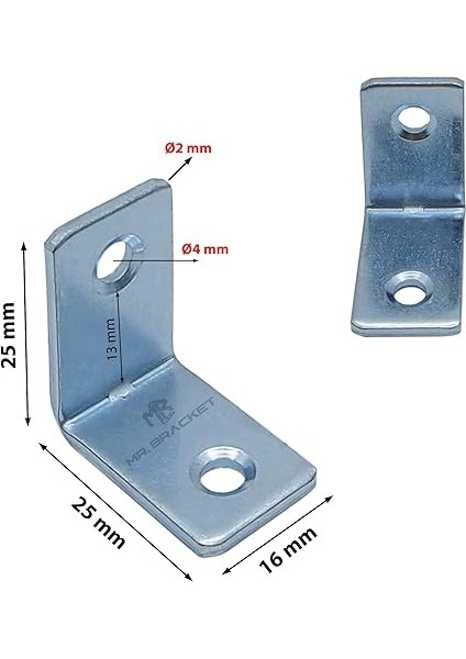 10 Ad. L Demir Gönye Köşebent 16X25X25MM - Mobilya Dolap Eşya Duvara Sabitleme Aparatı - Raf Masa Çekmece Sandalye Kitaplık Gardırop Köşe Sabitleme Birleştirme Bağlantı Demiri fiyatları