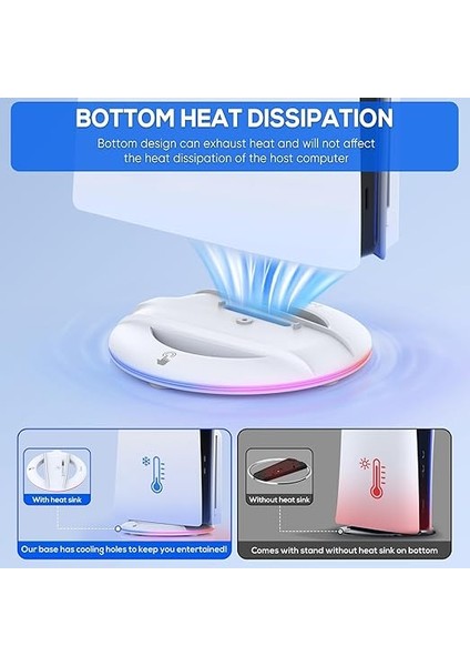 14 Işık Modlu Ps5 Slim Disc ve Digital Edition Için LED Dikey Stand, Vidalar ve USB Kablosu ile Ps5 Slim Konsol Için Rgb Taban Standının Değiştirilmesi (Siyah) fiyatları