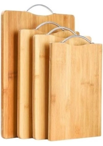 Home Metal Saplı Bambu Kesme Tahtası, Ahşap Kesim Panosu, Et, Balık, Sebze ve Ekmek Için Çok Yönlü Kesim Tahtası, Doğrama Tahtası Bambu (1, 32X22 Cm)