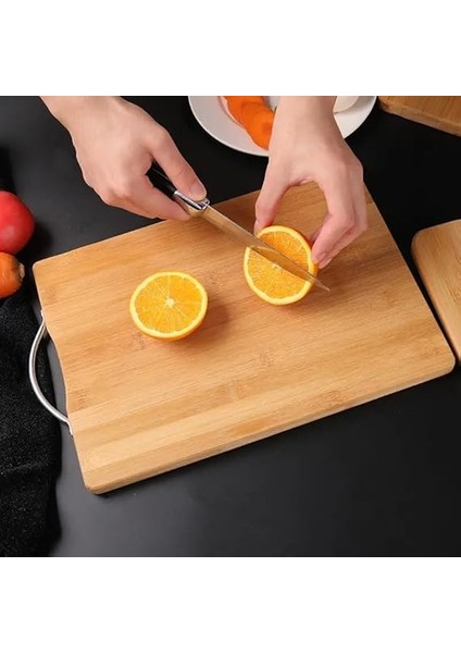 Home Metal Saplı Bambu Kesme Tahtası, Ahşap Kesim Panosu, Et, Balık, Sebze ve Ekmek Için Çok Yönlü Kesim Tahtası, Doğrama Tahtası Bambu (1, 32X22 Cm) modelleri