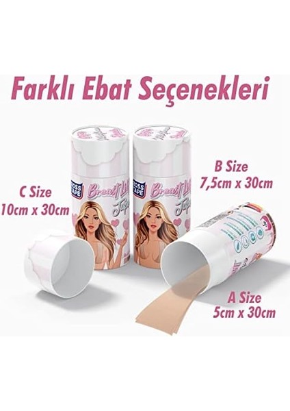 Boss Tape Göğüs Dikleştirme Şekillendirme Bandı B Cup 8 Adet 7,5CMX30CM modelleri