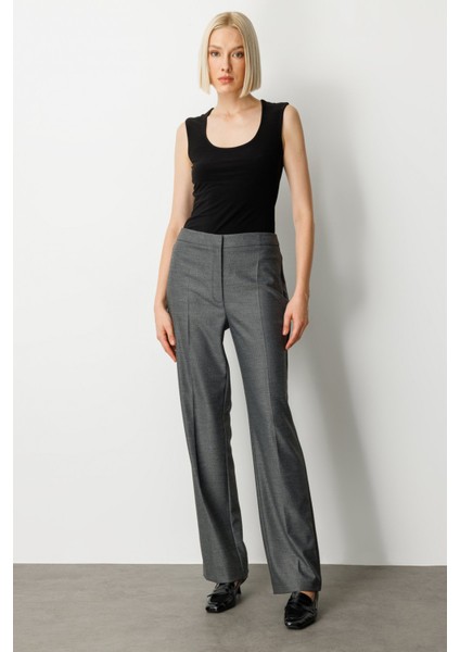 Kadın Cepsiz Boru Paça Pantolon 5051 Antrasit fiyatları