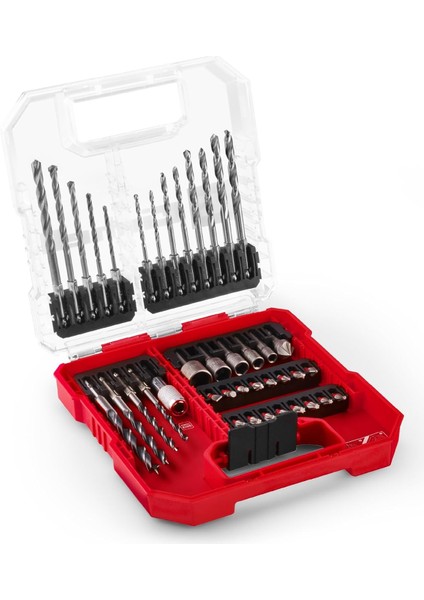 L- 40 Parçalı Uç ve Matkap Seti (25 mm Uçlar, Hızlı Değiştirilebilir Uç Tutucu, Lokma Anahtar, Havşa, Metal, ve Ahşap Matkap Uçları, Saklama Kutusu Dahil) - 49109053