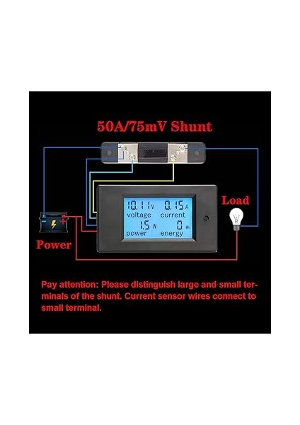 Ampermetre Gerilim Akım Ölçer Dc 6,5-100V 100A 50A Şönt Güç Test Cihazı Enerji Ölçer Dijital Voltmetre Voltmetre Voltmetre LCD Elektrik Ölçer Gerilim Ölçer Enerji Ölçer Güç Ölçer indirimleri
