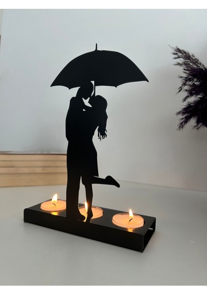 Romantik Sevgililer Temalı Dekoratif Metal Mumluk modelleri