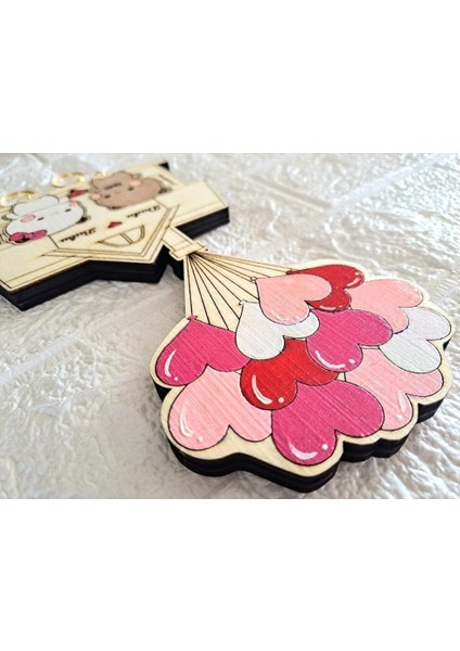 Dudu Ile Bubu Anahtarlık Sevgiliye Hediye - Duvar Dekorasyon Anahtarlık Askısı 14 x 24 cm Beyaz 14 x 23 indirimleri