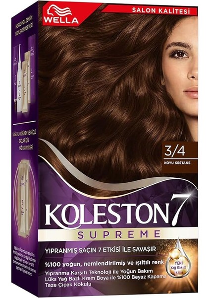 Koleston Supreme Saç Boyası 3/4 Koyu Kestane