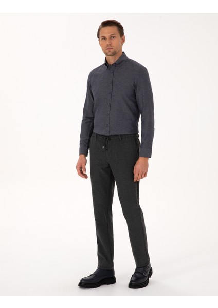 Erkek Füme Slim Fit Kumaş Pantolon 50311807-VR058