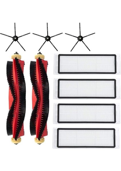 Xiaomi Roborock S5 Max S6 Pure S6 Maxv Rulo Fırçalar Için 9'lu Paket Yedek Hepa Filtre Paspas Bezi Aksesuarı (Beyaz)