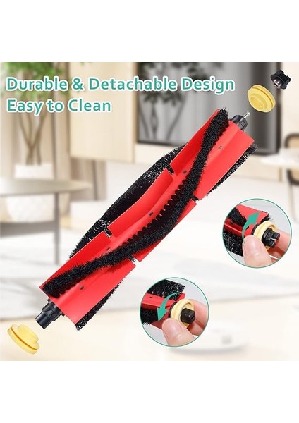 Xiaomi Roborock S5 Max S6 Pure S6 Maxv Rulo Fırçalar Için 9'lu Paket Yedek Hepa Filtre Paspas Bezi Aksesuarı (Beyaz) modelleri