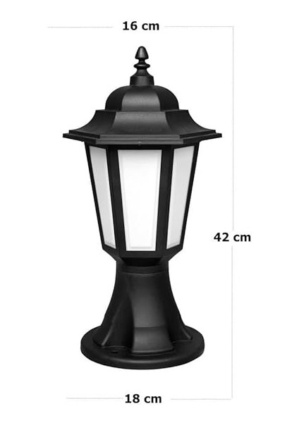 Klas Set Üstü Bahçe Aydınlatma | 42 cm Siyah Dış Mekan Aplik Yol Lambası | IP54 E27 Duylu Direk Tipi Bahçe Lambası (1 Adet) modelleri